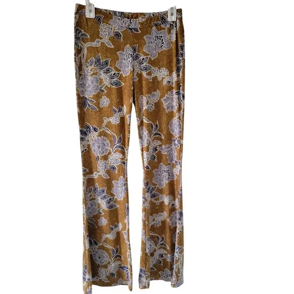 Free People Gold and Tan Flare Pants - Picture 4 of 8